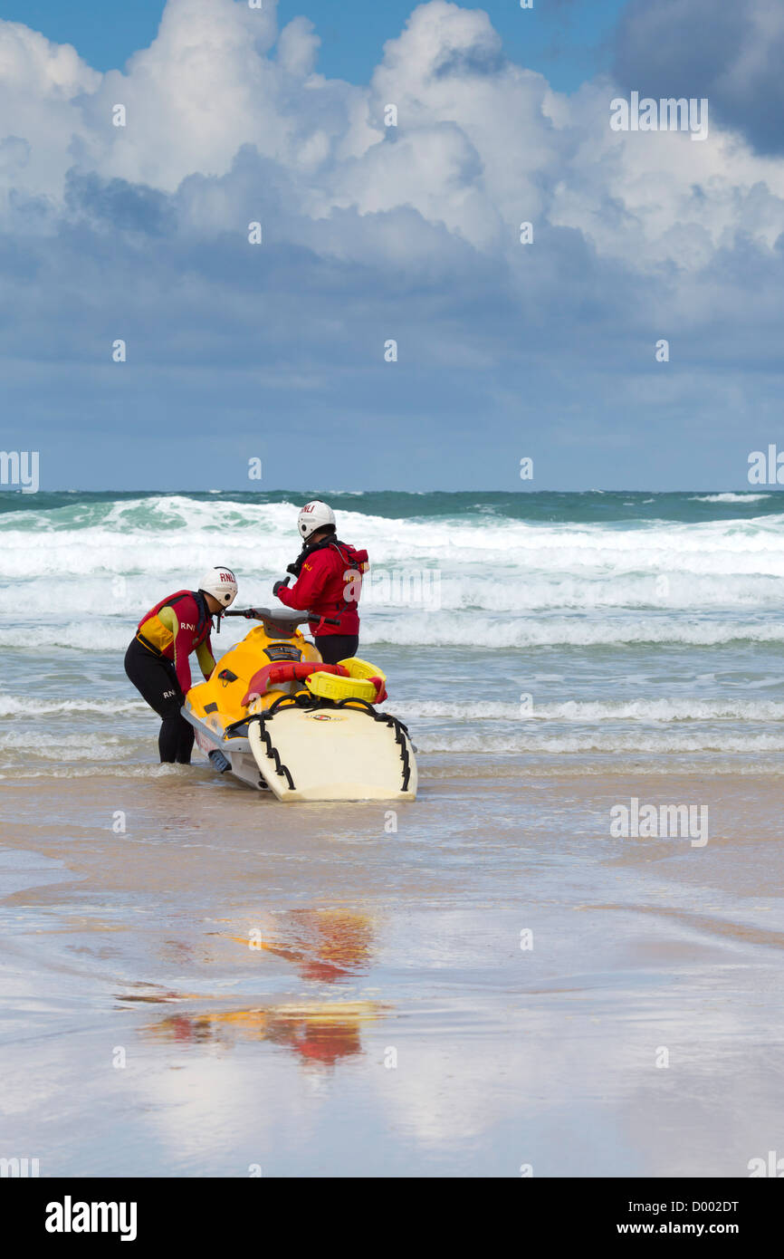 Rettungsschwimmer; Newquay; Cornwall; UK Stockfoto