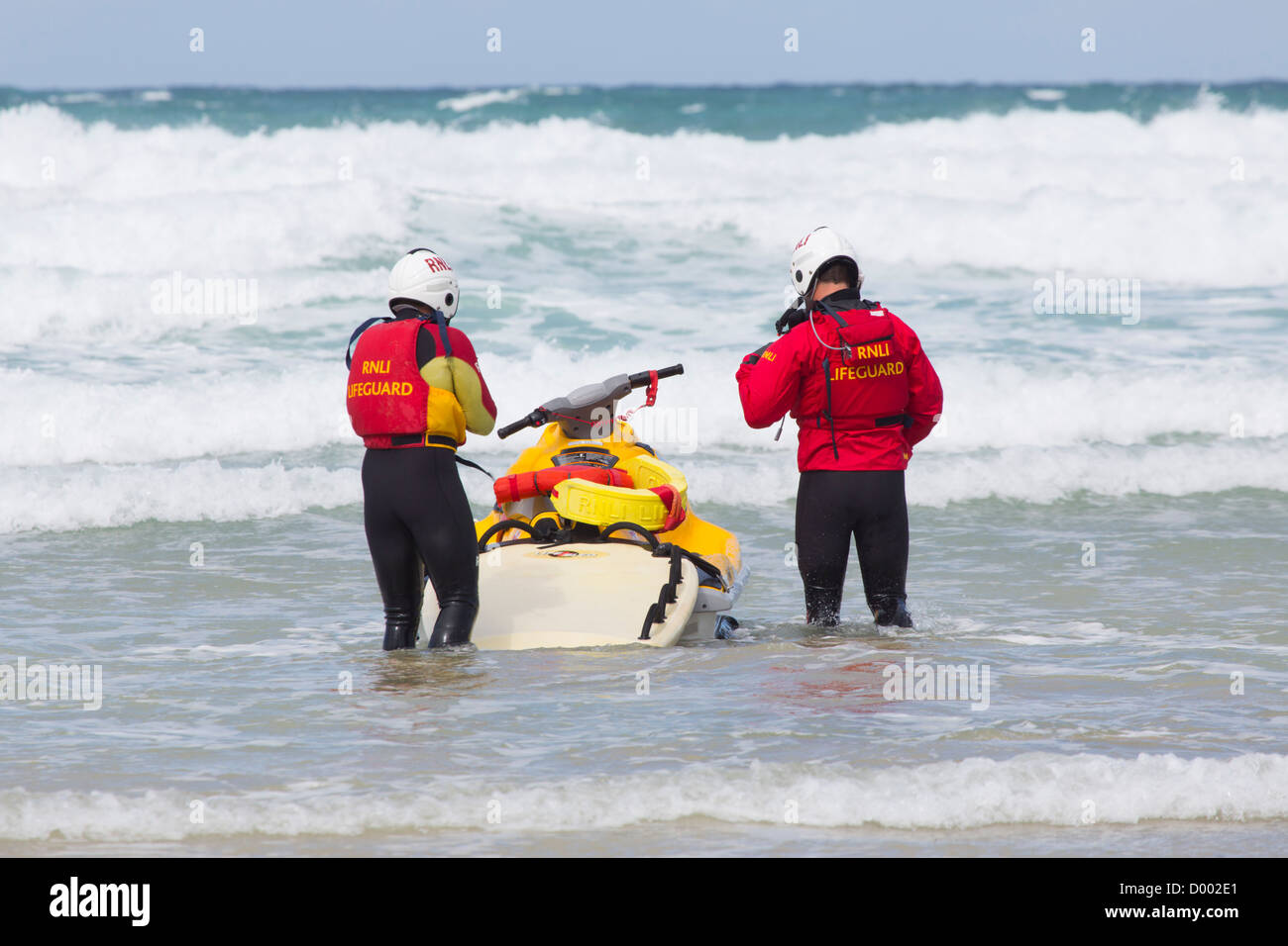 Rettungsschwimmer; Newquay; Cornwall; UK Stockfoto