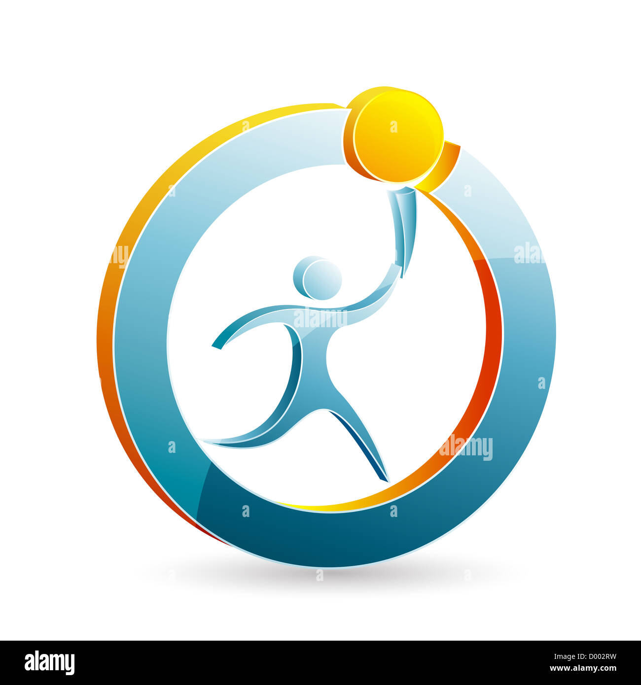 Darstellung der modernen Logo der Mann mit der Fackel auf weißem Hintergrund Stockfoto