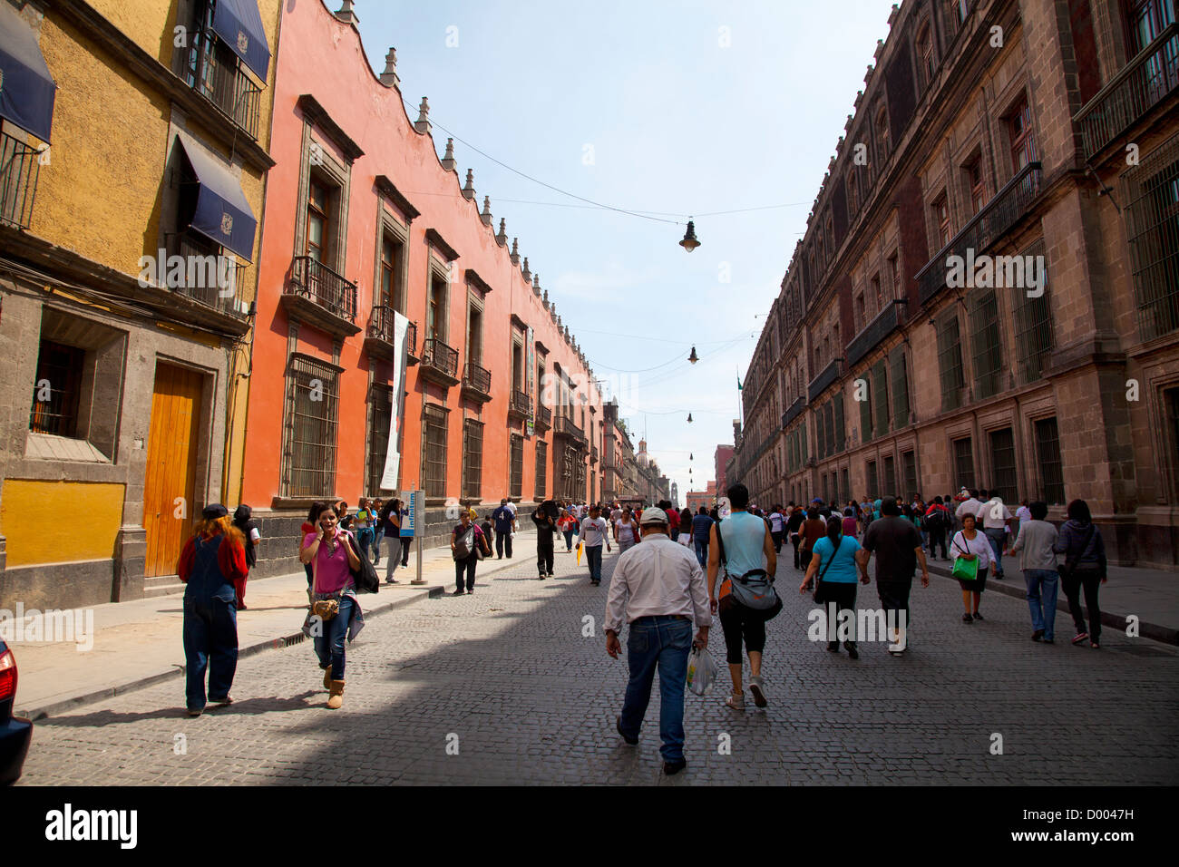 Avenida / Calle Moneda in Centro Histrico in Mexiko-Stadt DF Stockfoto