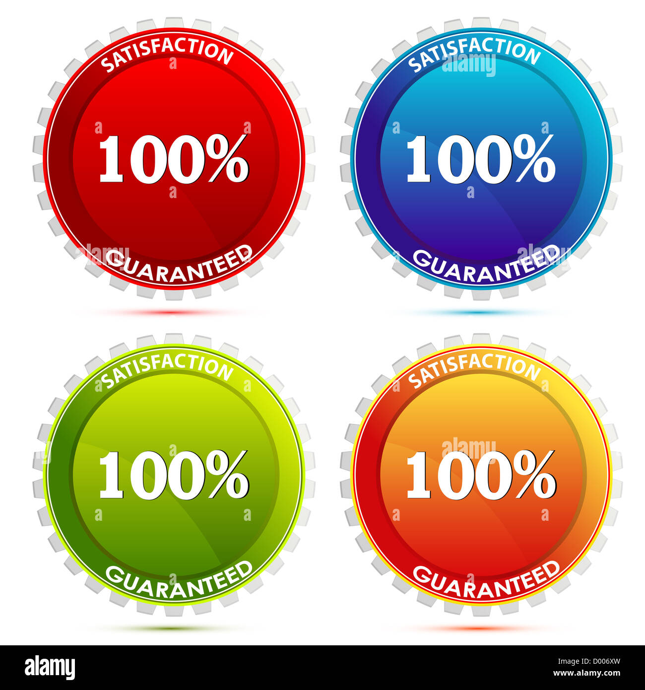 Illustration der bunten Logo auf weißem Hintergrund Stockfoto