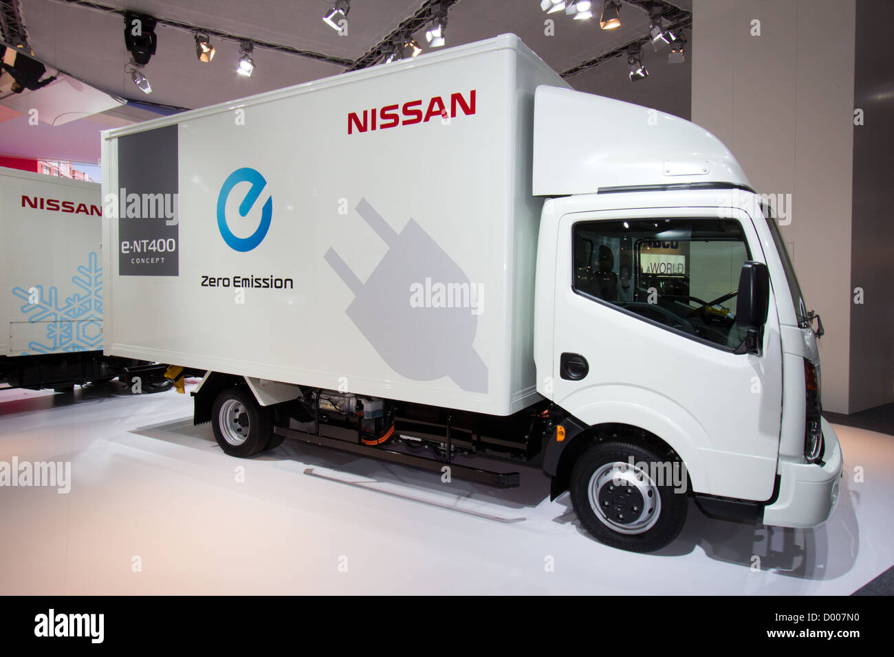Neue elektrische Nissan E-NT400 Konzept LKW auf der internationalen für Nutzfahrzeuge in Hannover, Deutschland Stockfoto