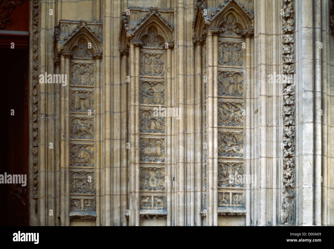 Lyon France Cathedrale Saint-Jean-Baptiste Frieze Stockfoto