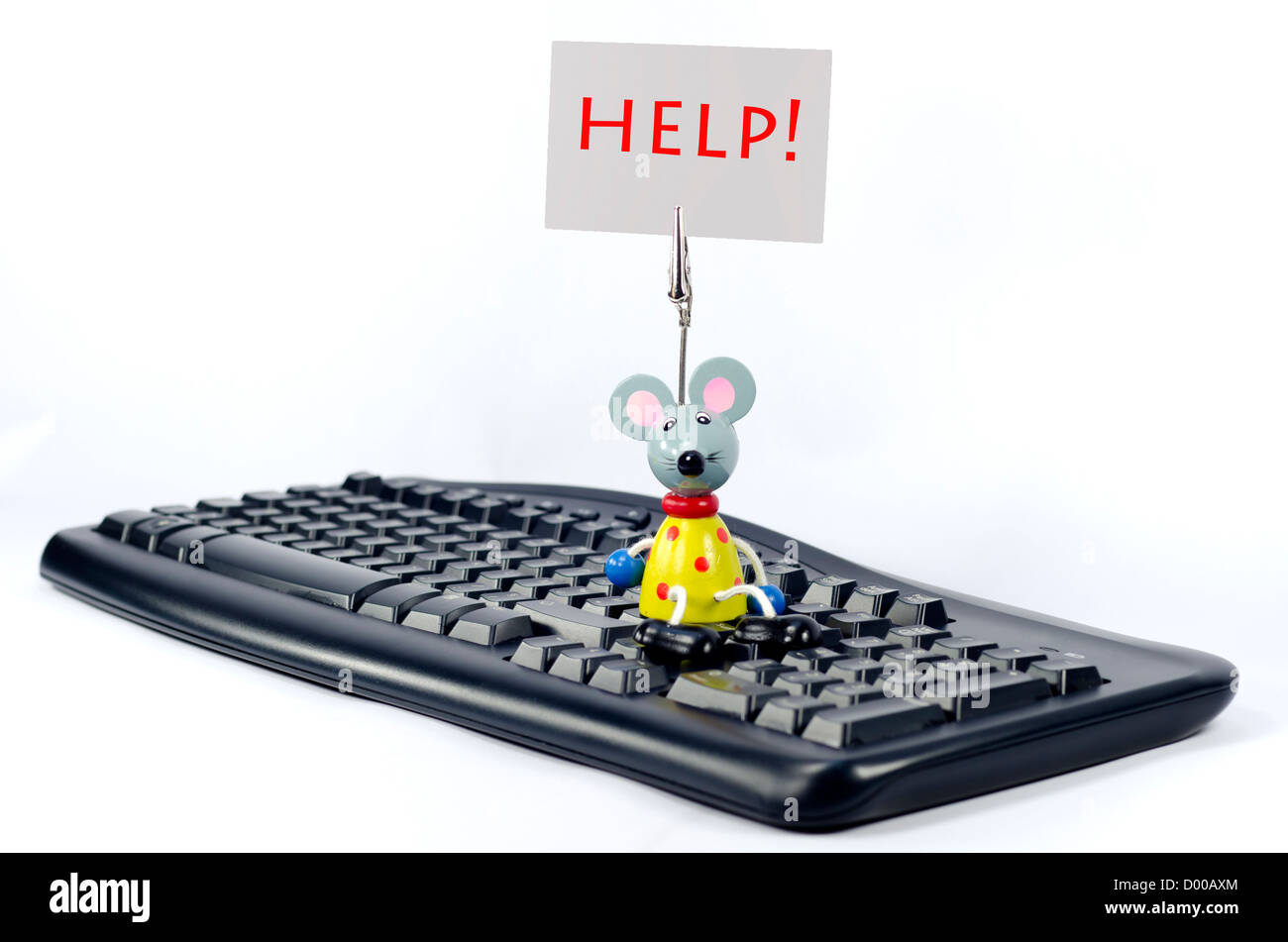 Eine humorvolle bitte um Hilfe, vielleicht mit einer PC-Maus? Stockfoto