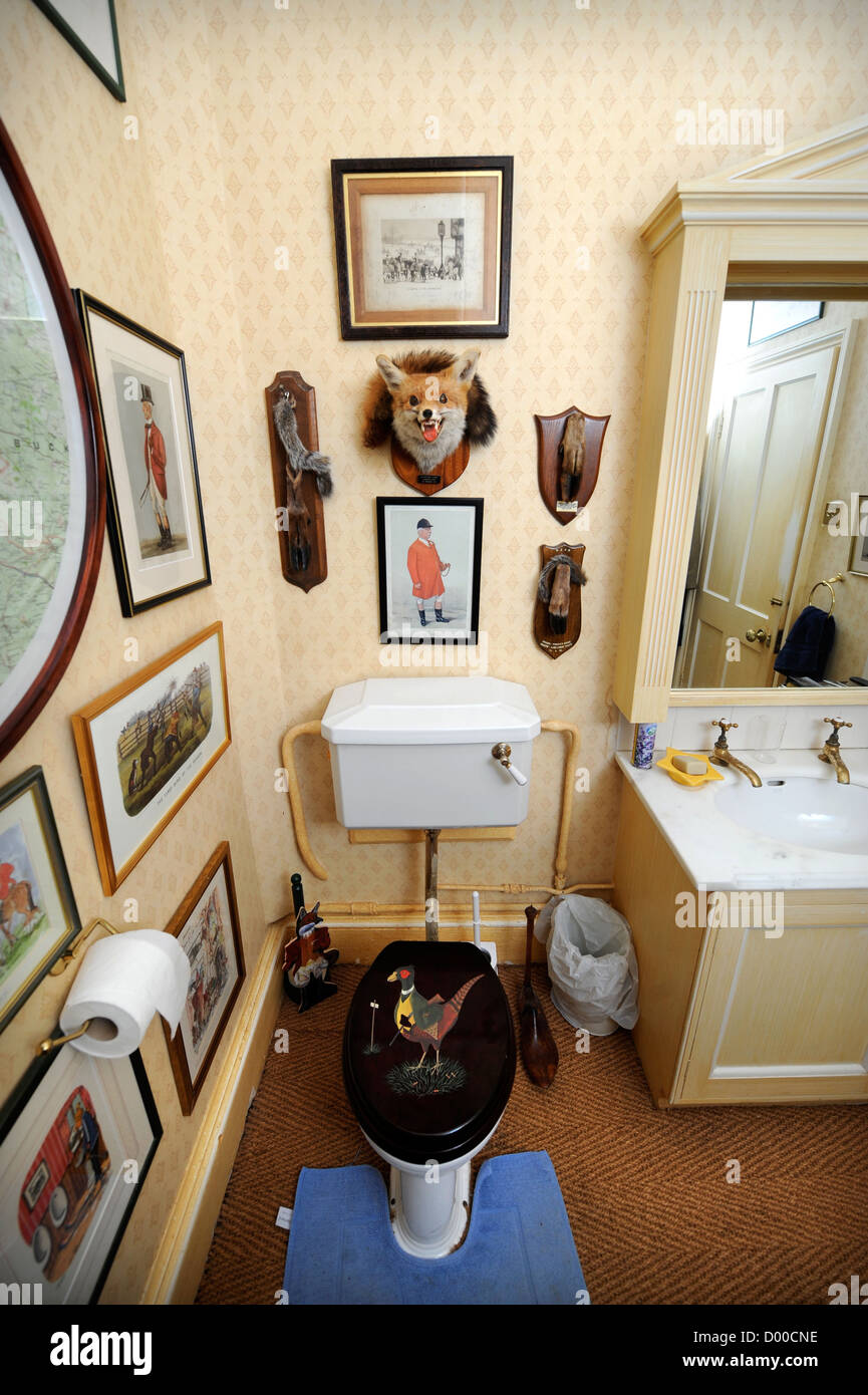 Eine Jagd themenorientierten Badezimmer in einem Country House UK Stockfoto