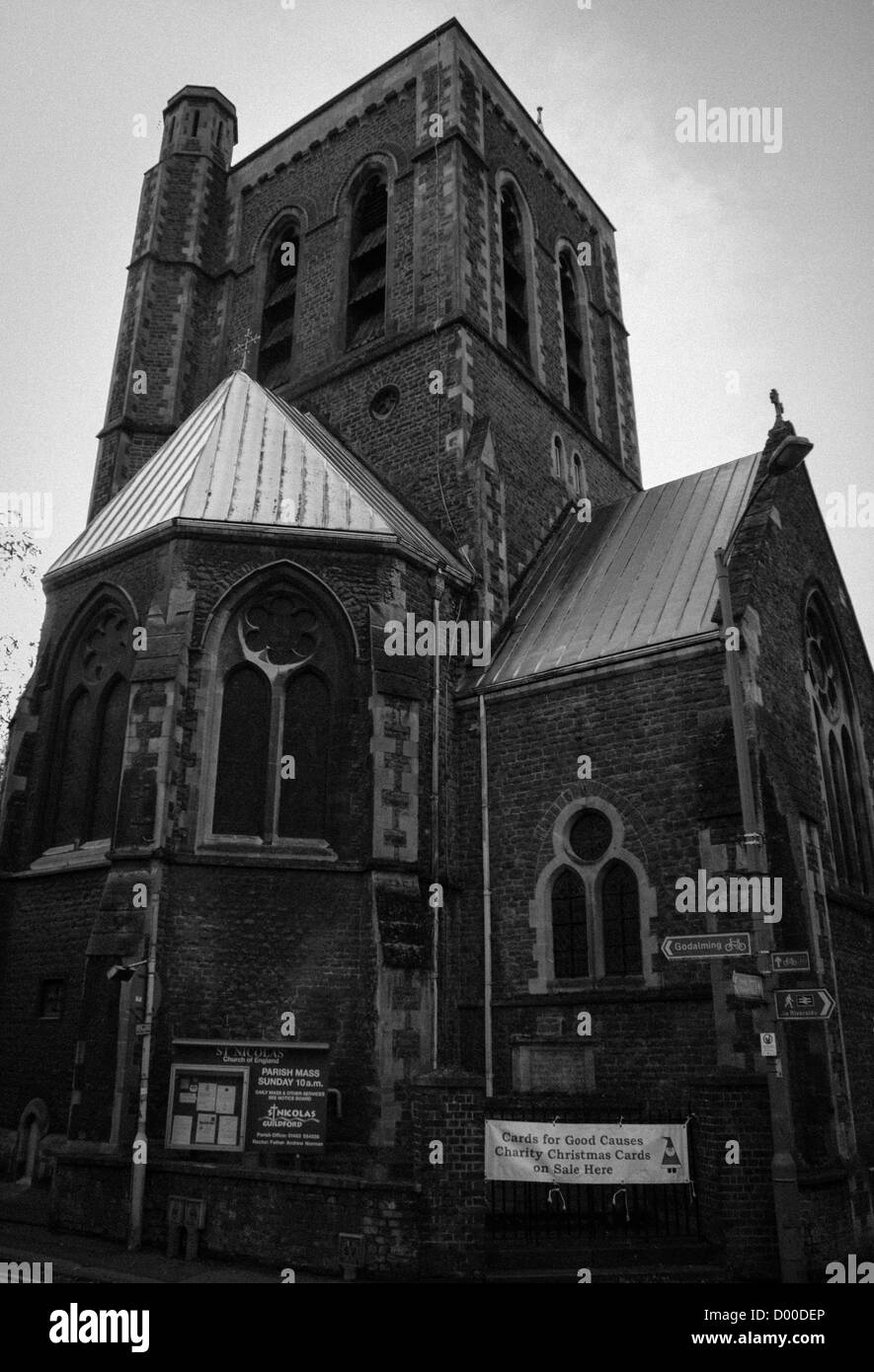 St.-Nikolaus Kirche (Church Of England), Guildford, Surrey, England, Vereinigtes Königreich Stockfoto