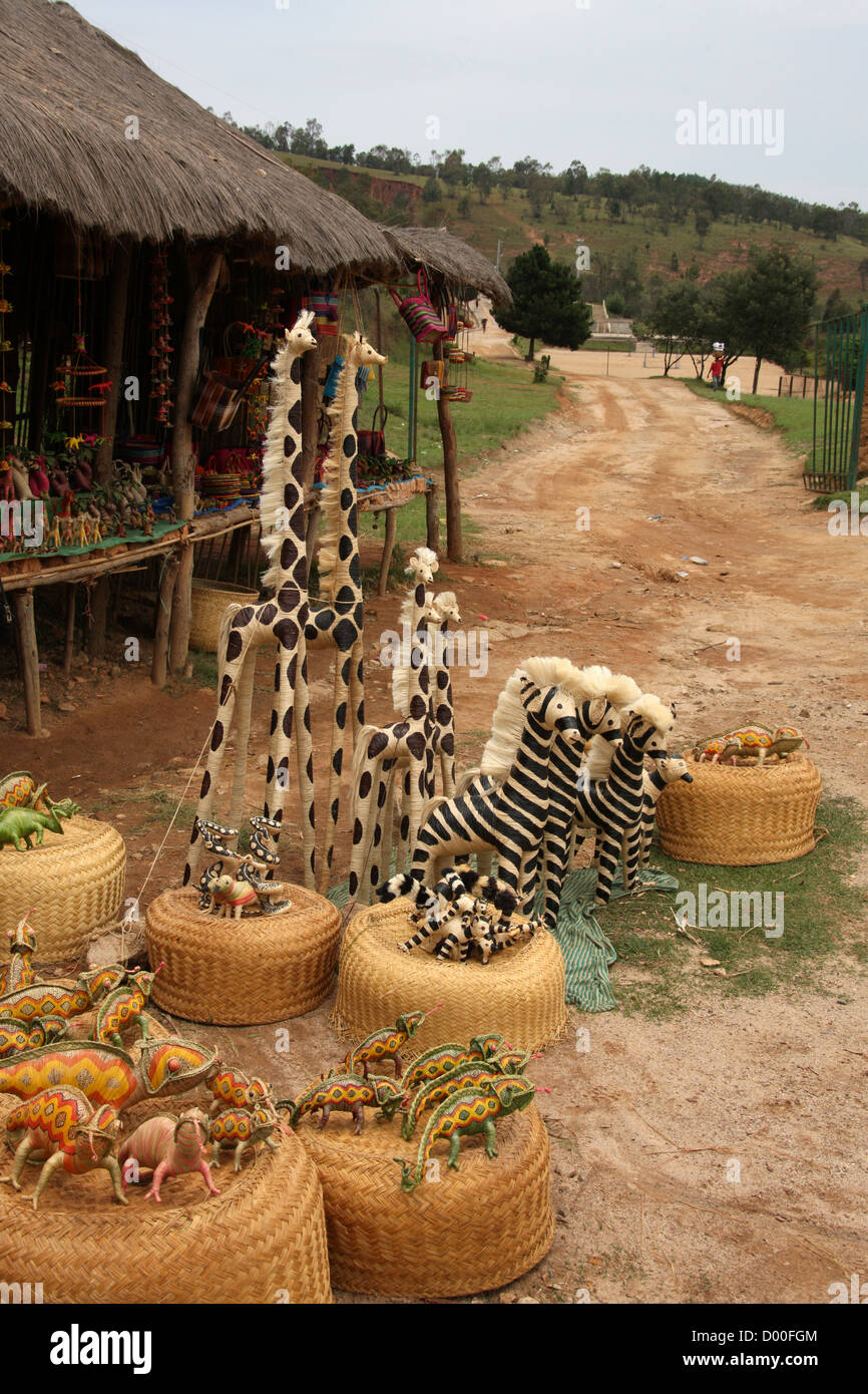 Madagassische Stroh Tiere. Antsirabe, Madagaskar, Afrika. Stockfoto