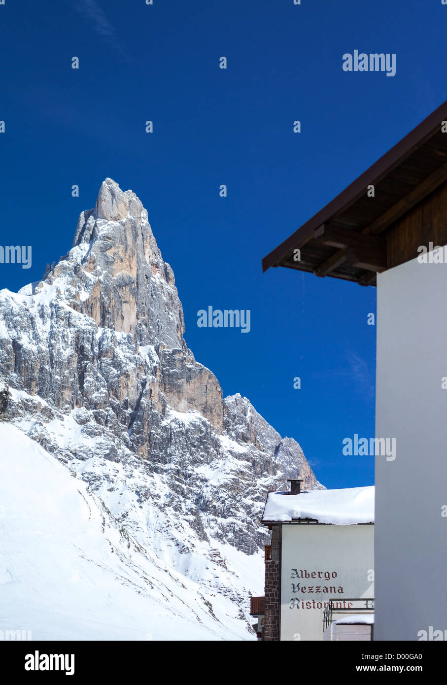 Italien, Dolomiten, Trentino Alto Adige den Pale di San Martino Berg gesehen von der Rolle-Pass Stockfoto