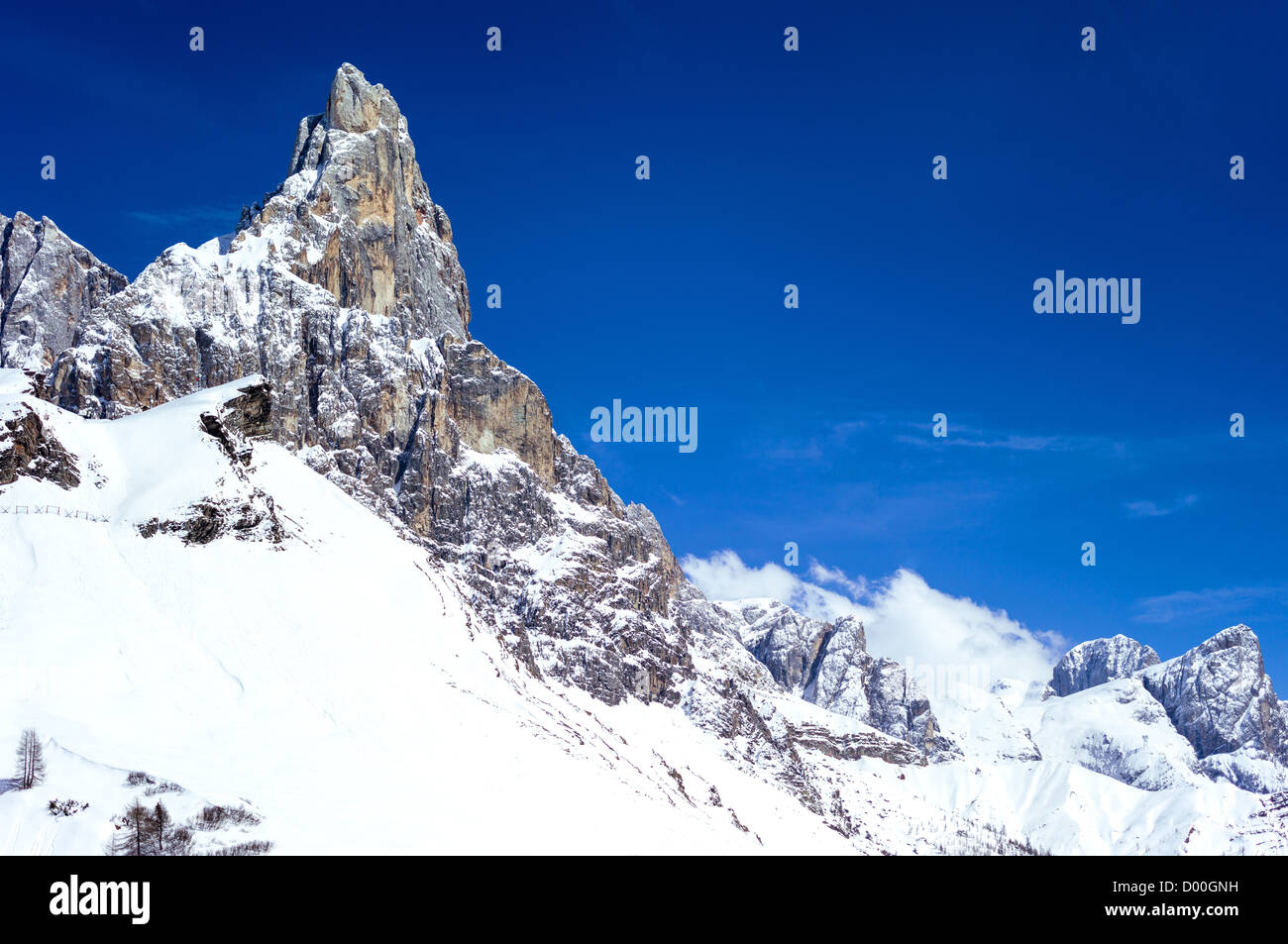 Italien, Dolomiten, Trentino Alto Adige den Pale di San Martino Berg gesehen von der Rolle-Pass Stockfoto