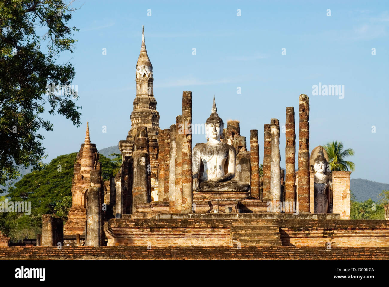 Wat Mahathat, Sukhothai historischen Park, Thailand | Wat Mahathat, Sukhothai Geschichtsparks Sukhothai, Thailand Stockfoto