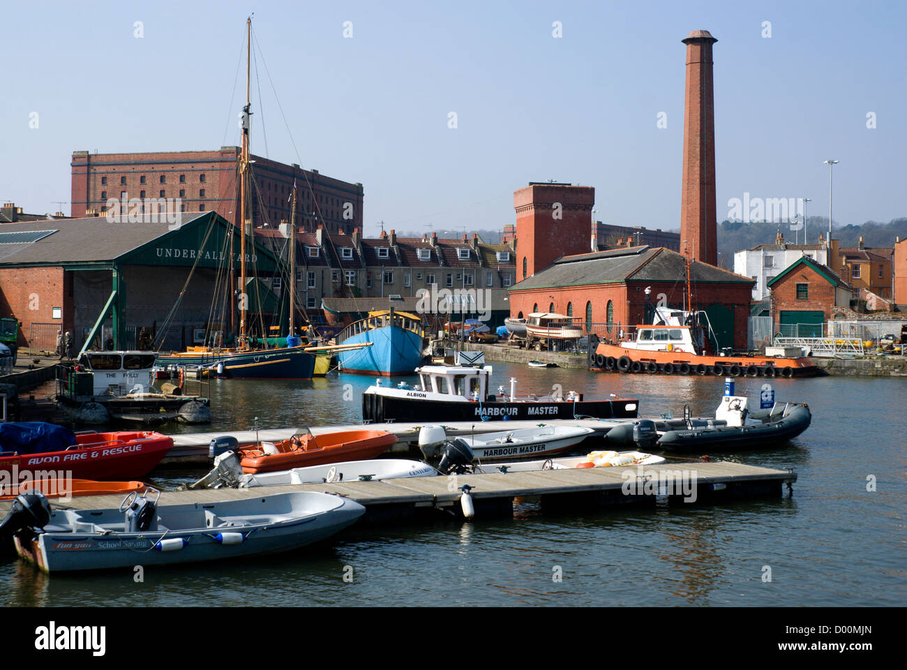 Boot bauen Hof schwimmende Hafen Bristol England Stockfoto