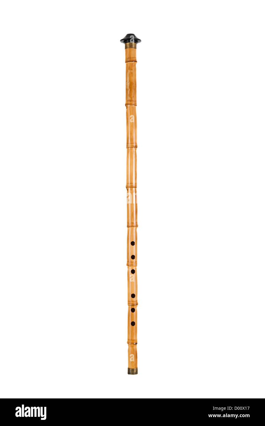 Isolierte türkische Reed flute Ney auf weißem Hintergrund Stockfoto