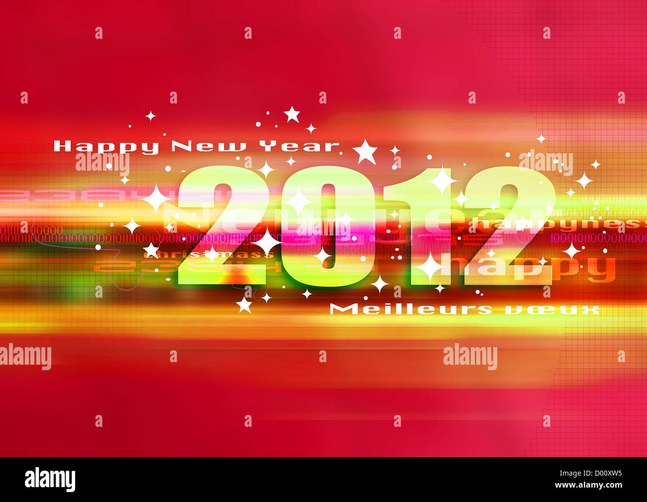 gutes und glückliches neues Jahr 2012, festliche Welt Stockfoto