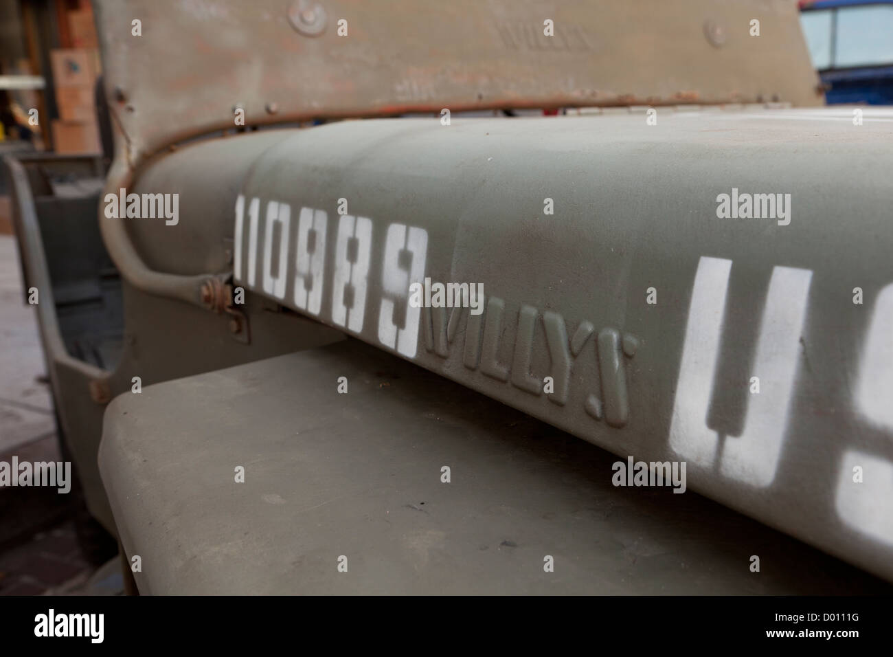 WWII-Ära Willys Jeep Verdeck Stockfoto