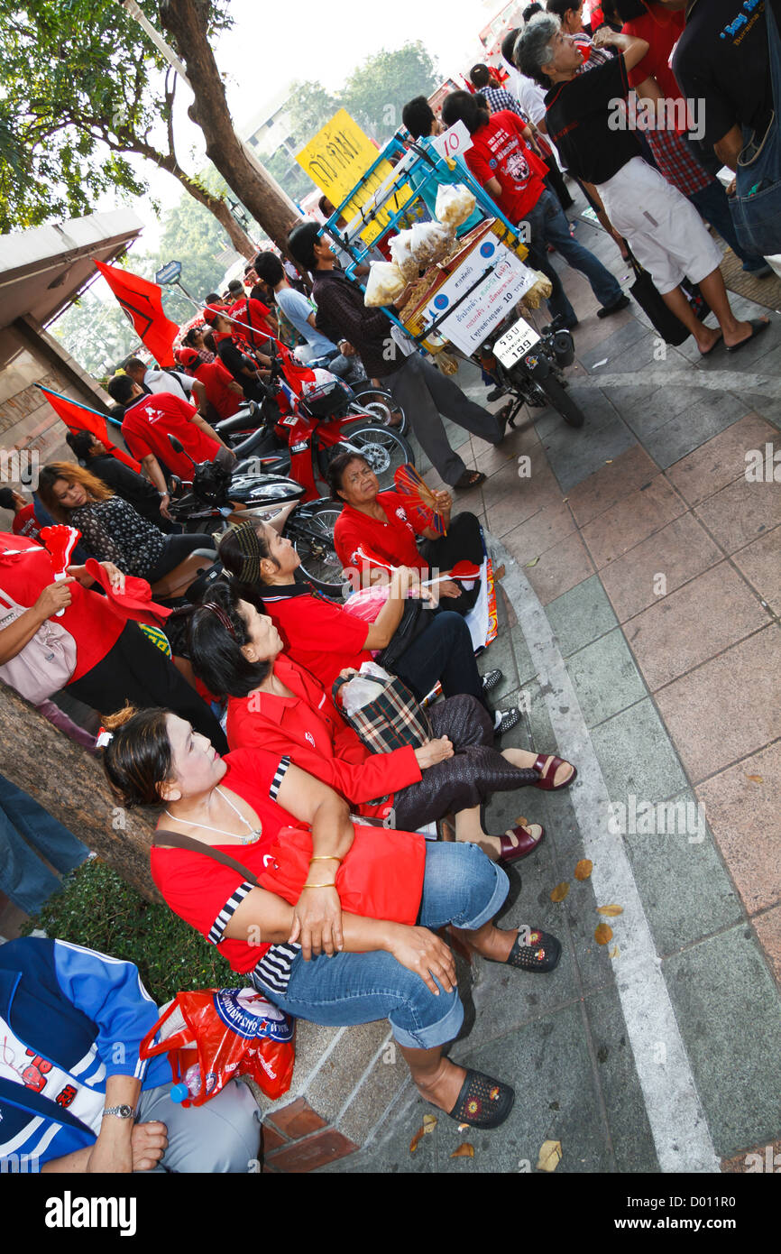 Demonstration der Rothemden in Bangkok am 12.12.2010, Thailand Stockfoto