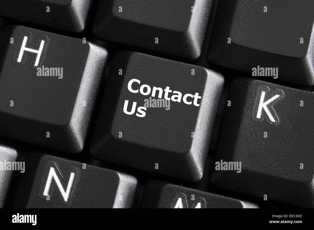 kontaktieren Sie uns oder unterstützen Sie Konzept mit Computer-Tastatur-Taste Stockfoto