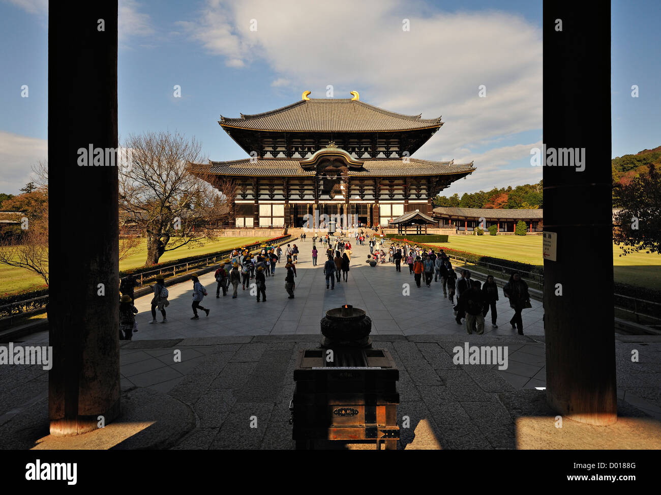 Todai-Ji-Tempel, die größte Holzkonstruktion der Welt in Nara, eine alte Hauptstadt von Japan Stockfoto