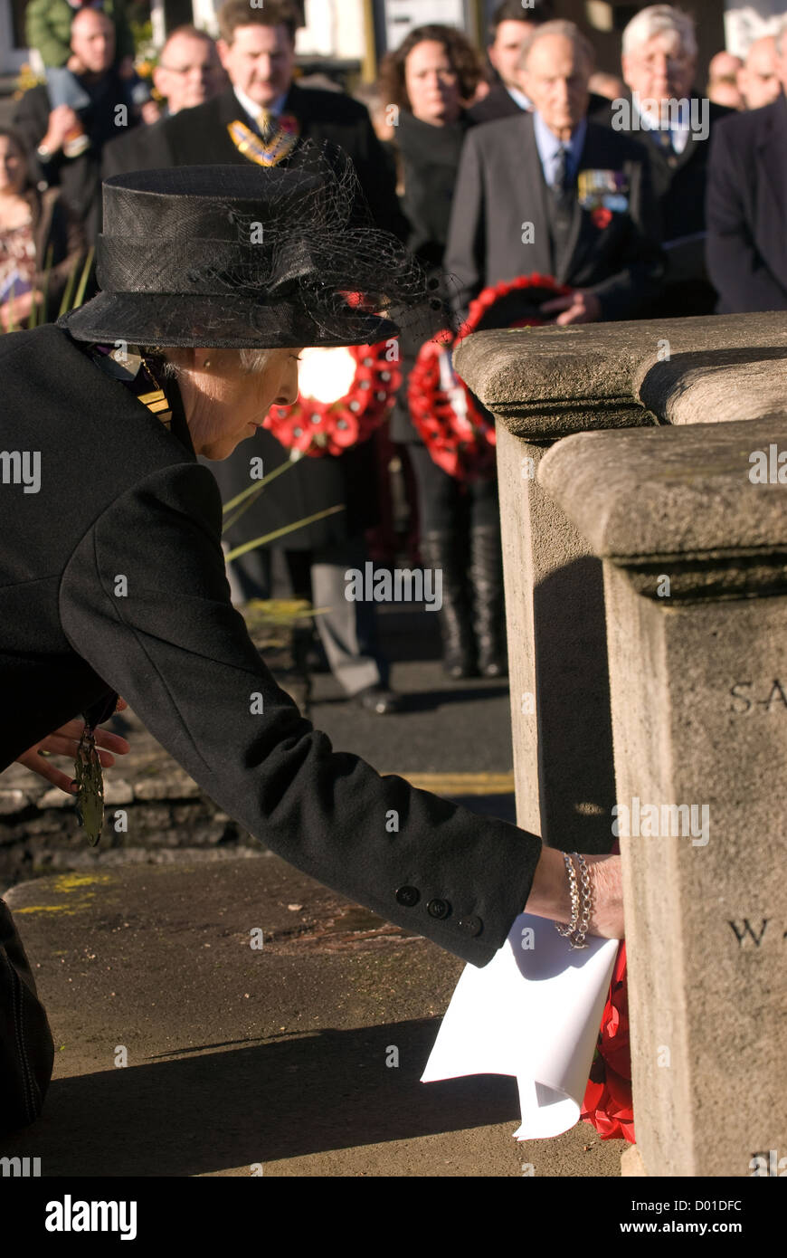 Bürgermeister von haslemere über ein Riff auf das Gedenken Sonntag, High Street, Haslemere, Surrey, Großbritannien. 11.11.2012. Stockfoto