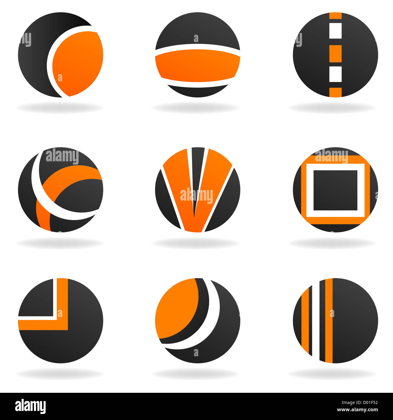 Darstellung der Firma Symbole auf weißem Hintergrund Stockfoto