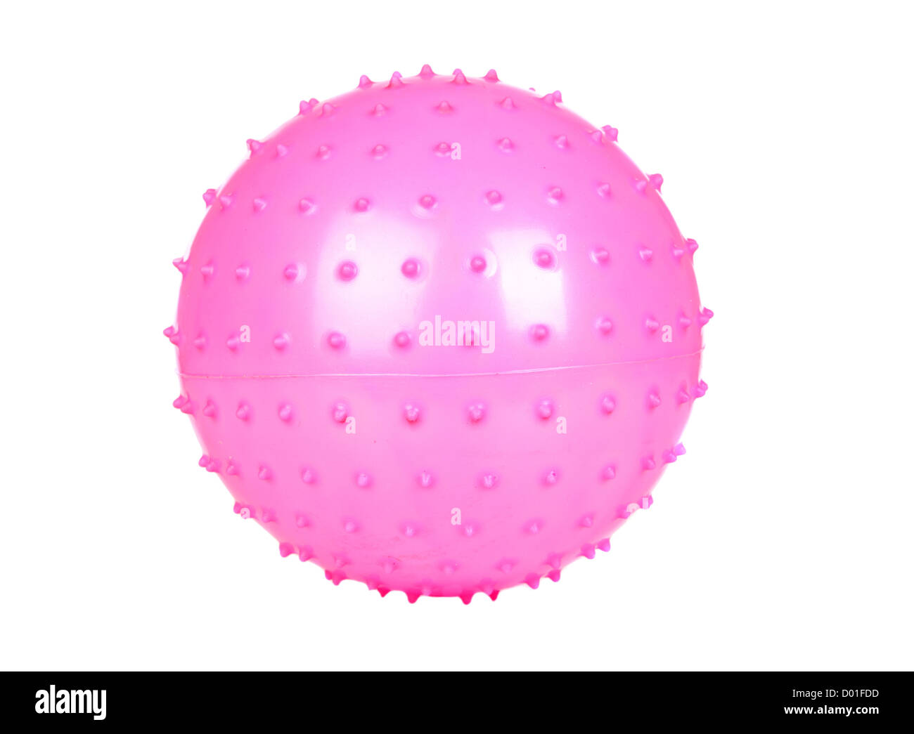 Rosa Ball mit Spikes isoliert auf einen weißen Hintergrund Stockfoto