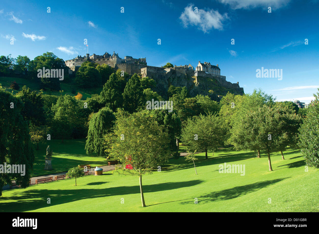 Edinburgh Castle von Princes Street Gardens, Edinburgh Stockfoto