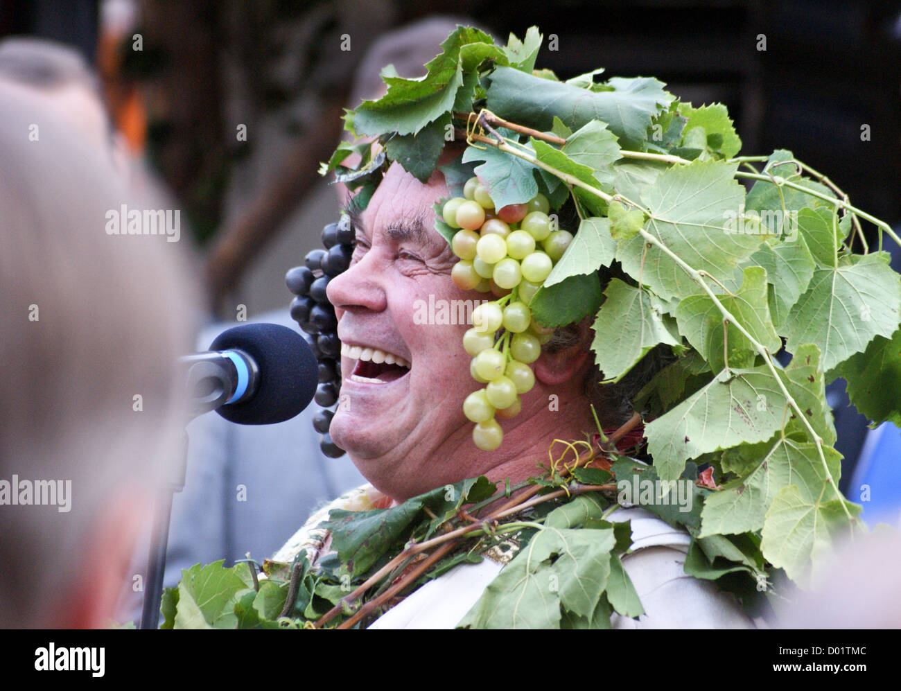 Herbert Graedtke als "Bacchus" in Radebeul Herbst Und Weinfest, Herbst Weinfest, Radebeul, Sachsen, Sachsen, Deutschland Stockfoto