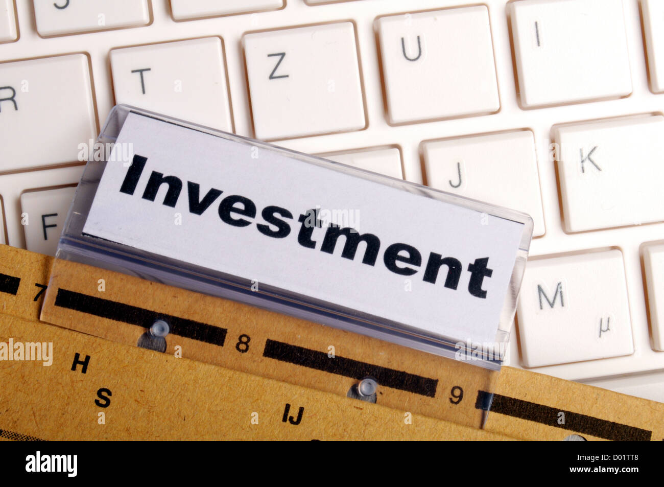 Investitionen Wort auf Ordner zeigen finanziellen Erfolg Geschäftskonzept Stockfoto