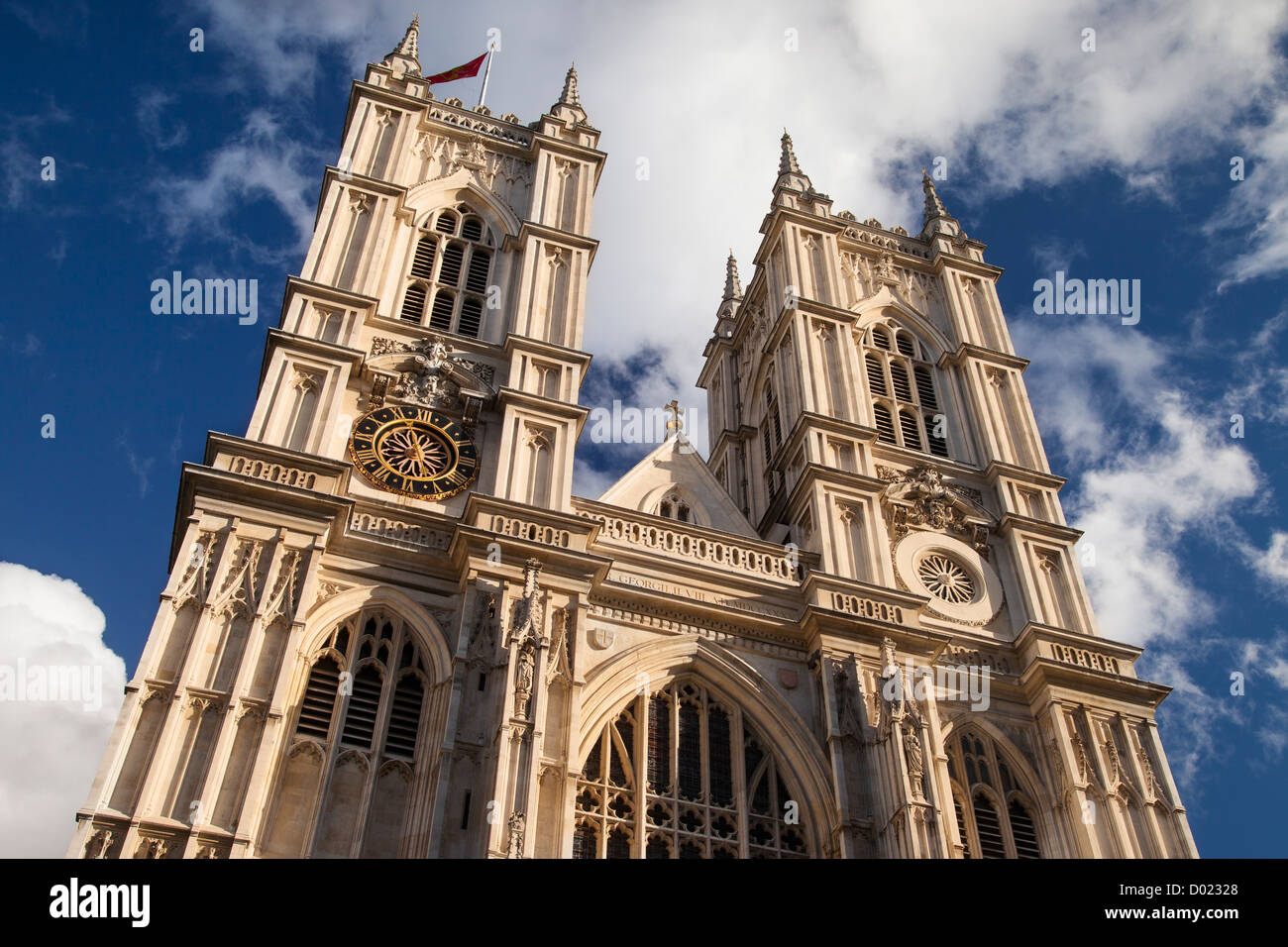 Fassade der Westminster Abbey, London England, UK Stockfoto