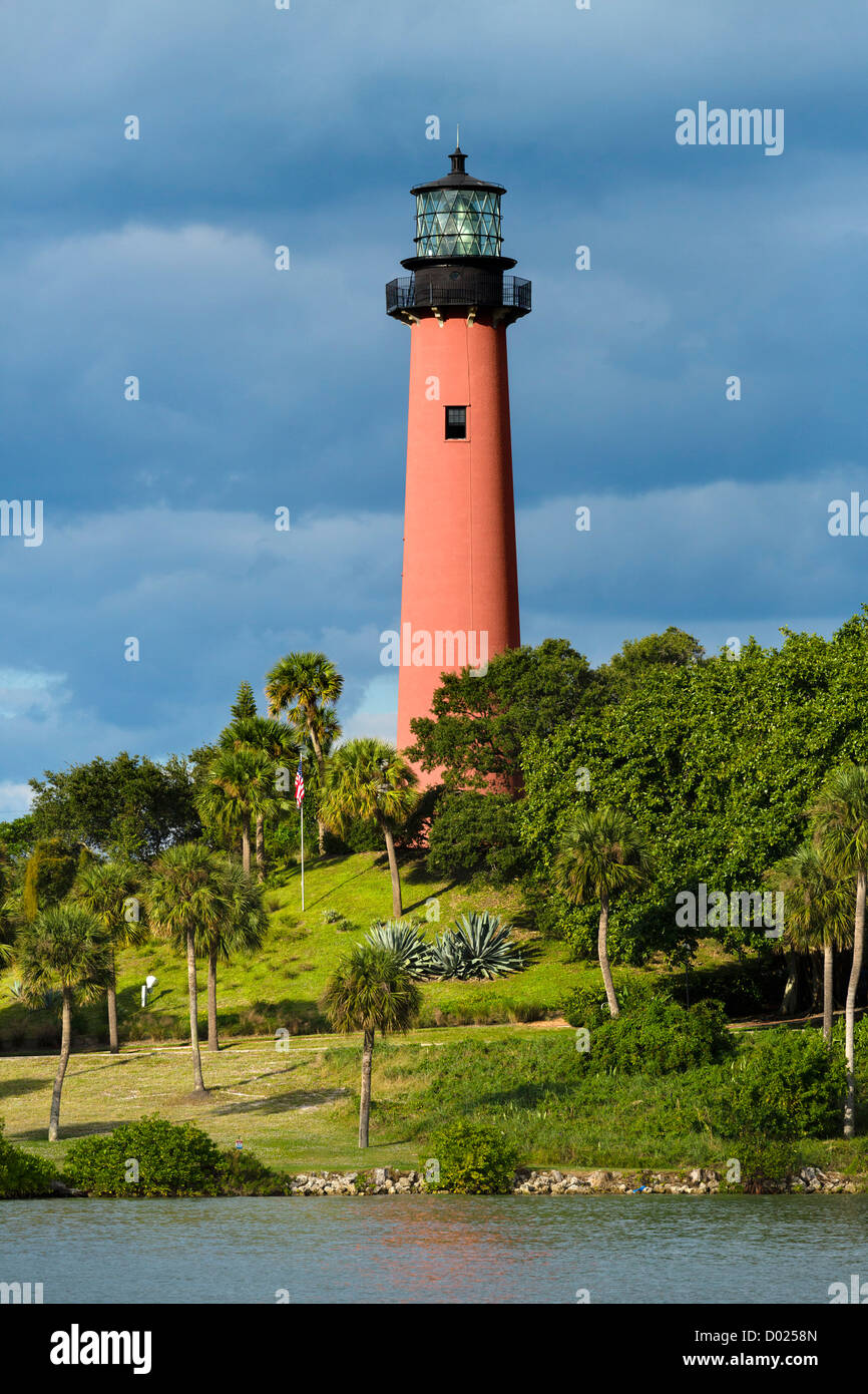Der Jupiter Inlet Licht, Jupiter, Palm Beach County, Treasure Coast, Florida, USA Stockfoto