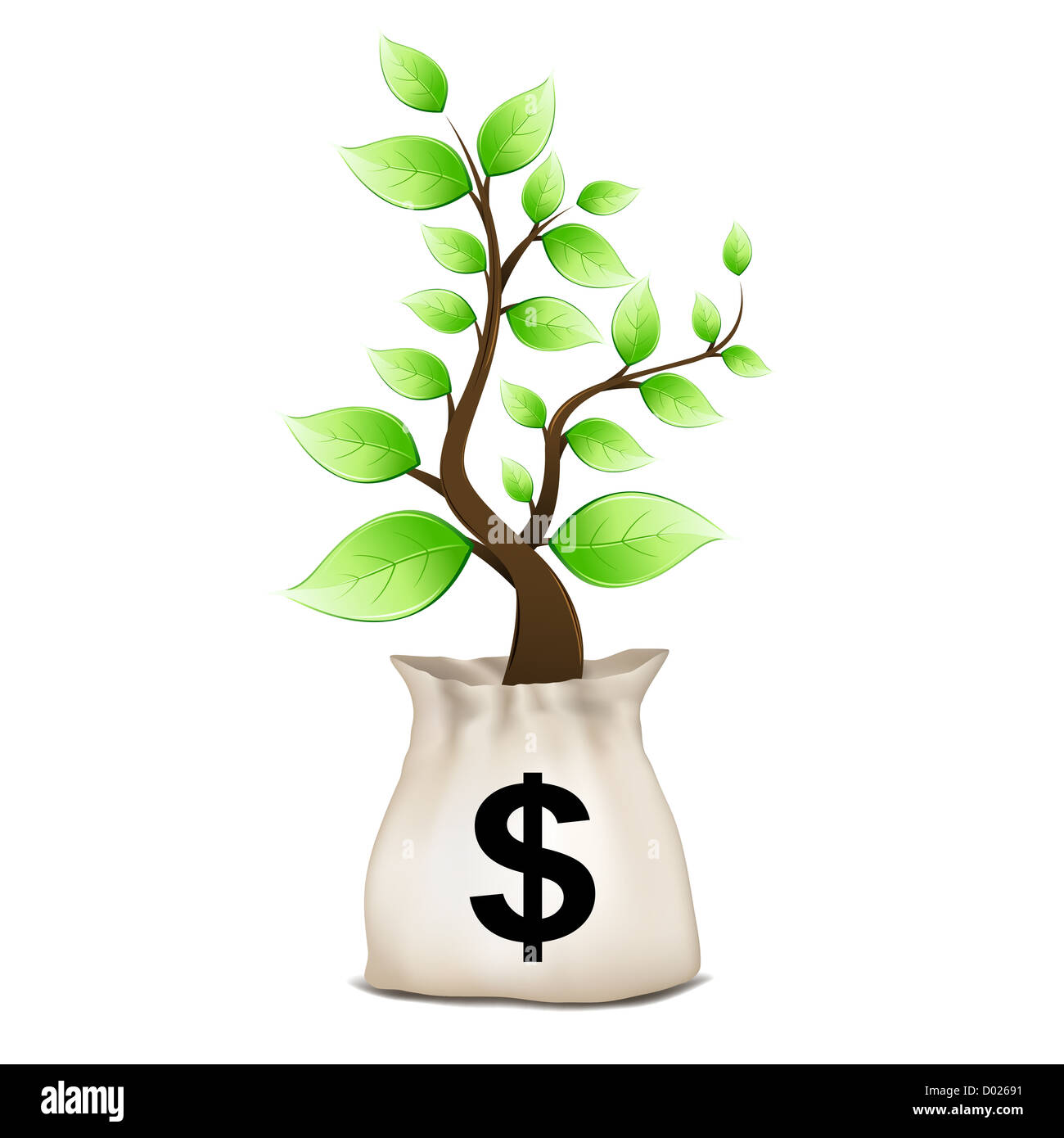 Illustration der Dollar Baum auf isolierte Hintergrund Stockfoto