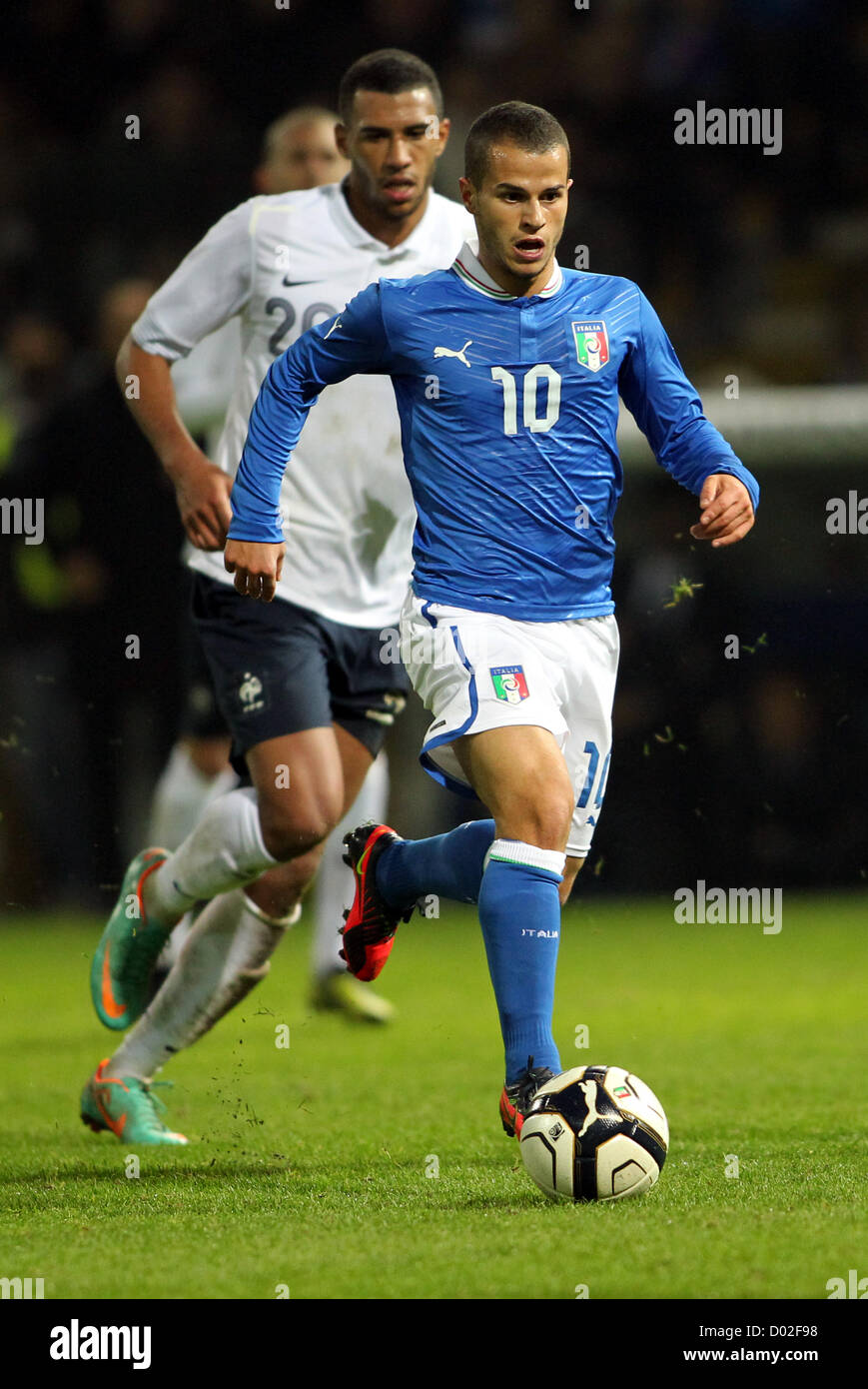 14.11.2012 Parma, Italien. Giovinco in Aktion während der internationalen Freundschaftsspiel zwischen Italien und Frankreich aus dem Stadio Tardini di Parma Stockfoto