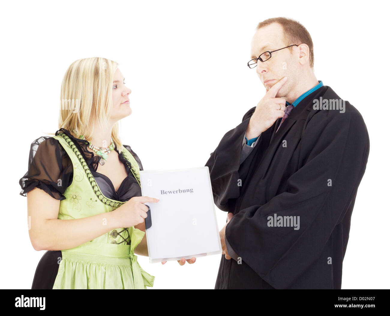 Ein Personal Executive interviews eine junge Frau Stockfoto