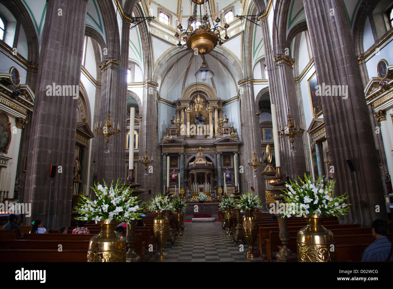 Tempel San Felipe Neri Interieur in Mexcio Stadt DF Stockfoto