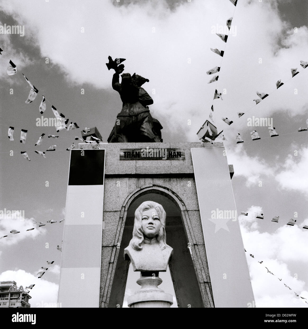 Reisen Fotografie - Statue von Quach Thi Trang in Saigon Ho Chi Minh Stadt) in Vietnam in Indochina Südostasien. Im Fernen Osten. Geschichte Heldin Stockfoto