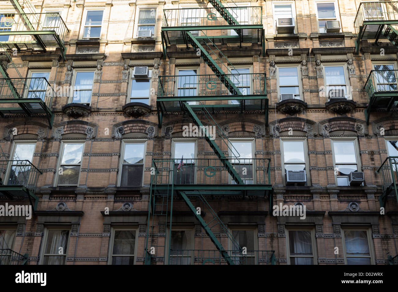 Feuerleiter Treppe in Manhattan, New York Stockfoto