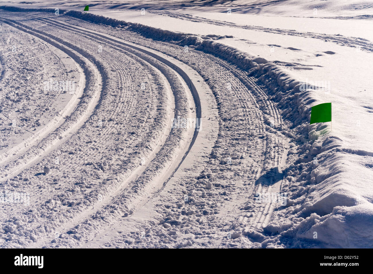 Spuren im Schnee Stockfoto