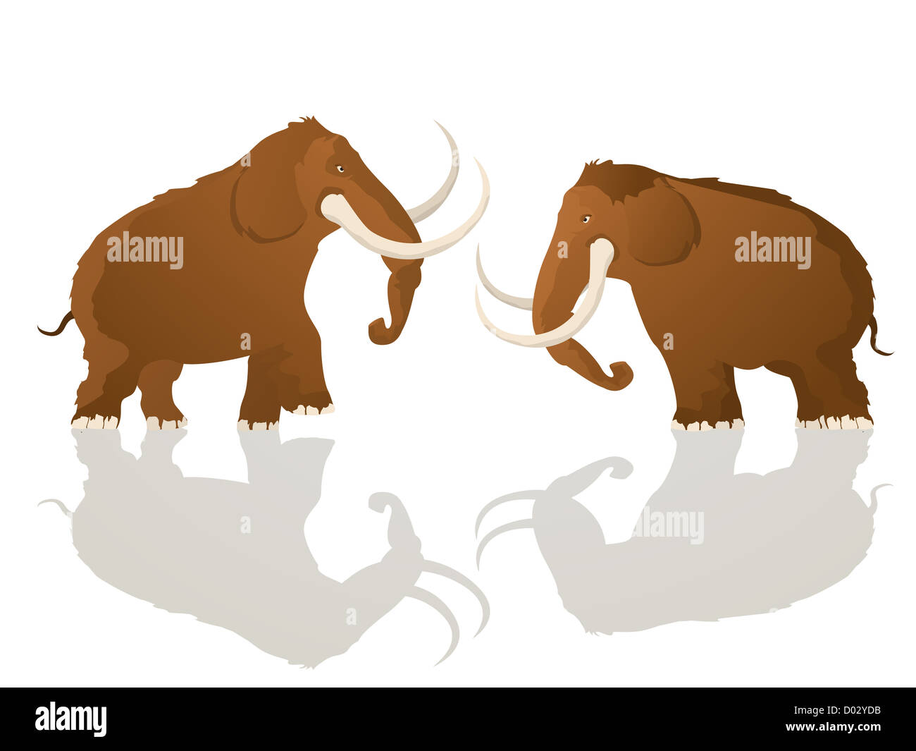 Zwei Mammut Bulls laden, Comic-Kunst Stockfotografie - Alamy