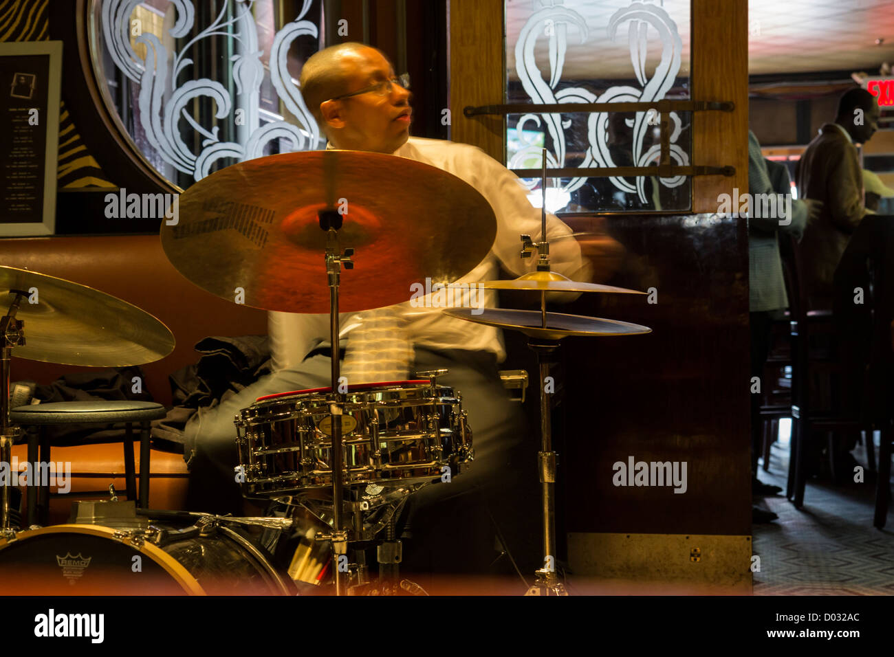 Jazz-Band spielt im Lenox Lounge Restaurant, jazz-Club in Harlem, New York Stockfoto