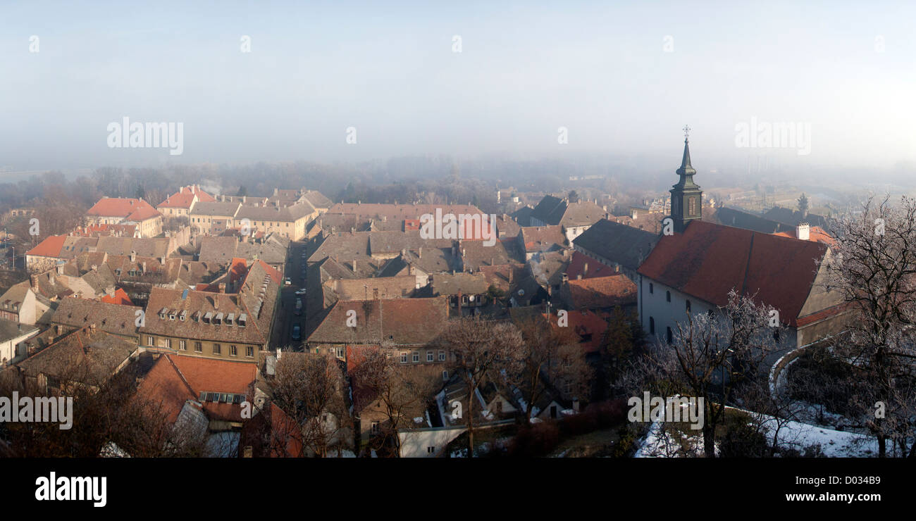 Panorama der Altstadt Petrovaradin in Serbien Stockfoto