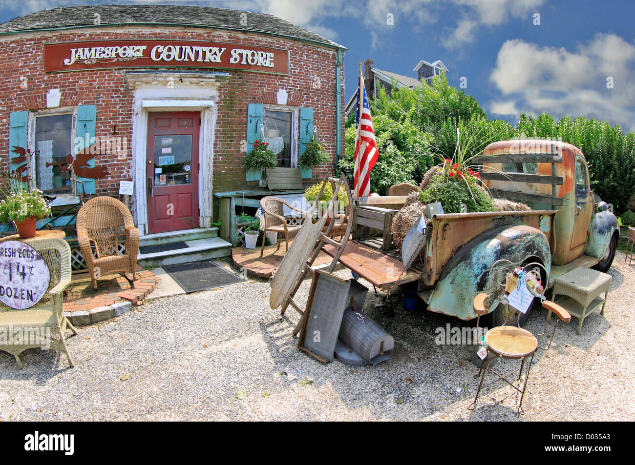 Eine antike und Country Store auf der North Fork des östlichen Long Island New York Stockfoto