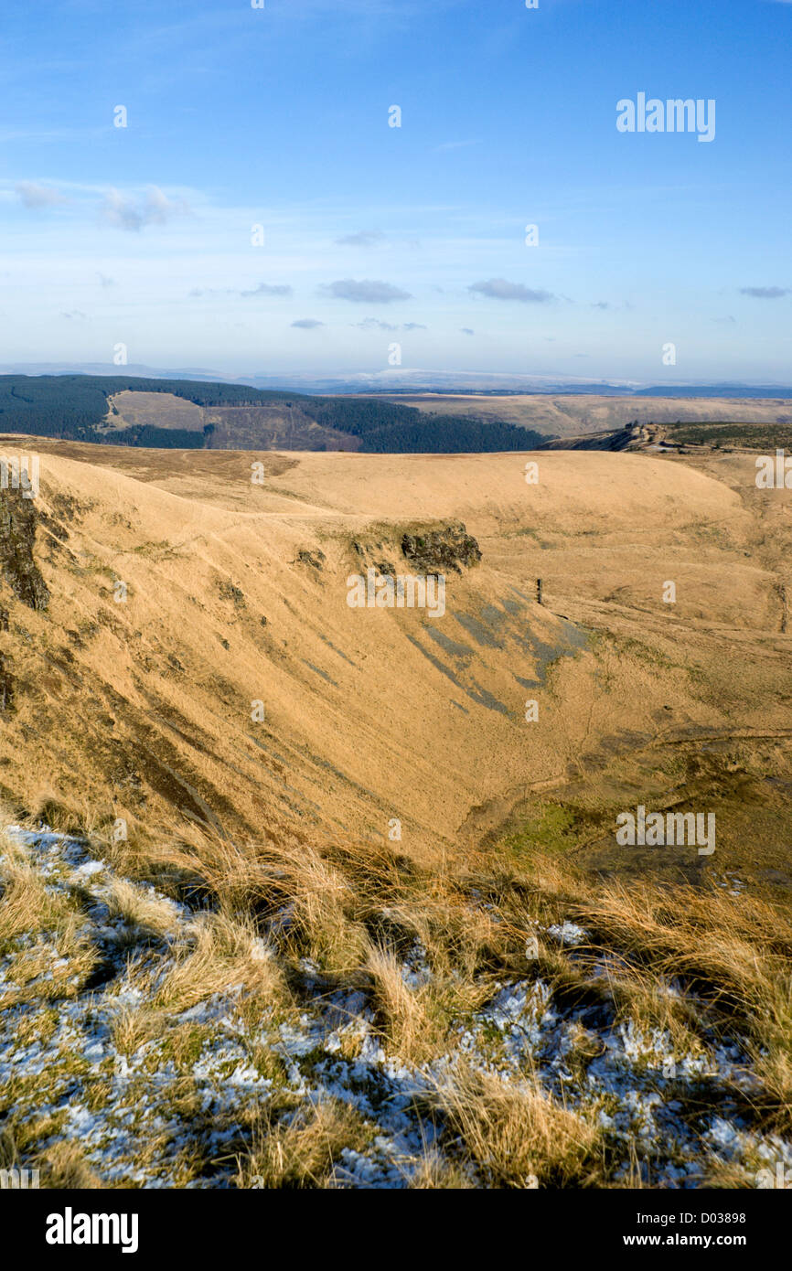 Aussicht auf Rhondda Tal von Graig Faw, Rhondda Cynnon Taf, Südwales. Stockfoto