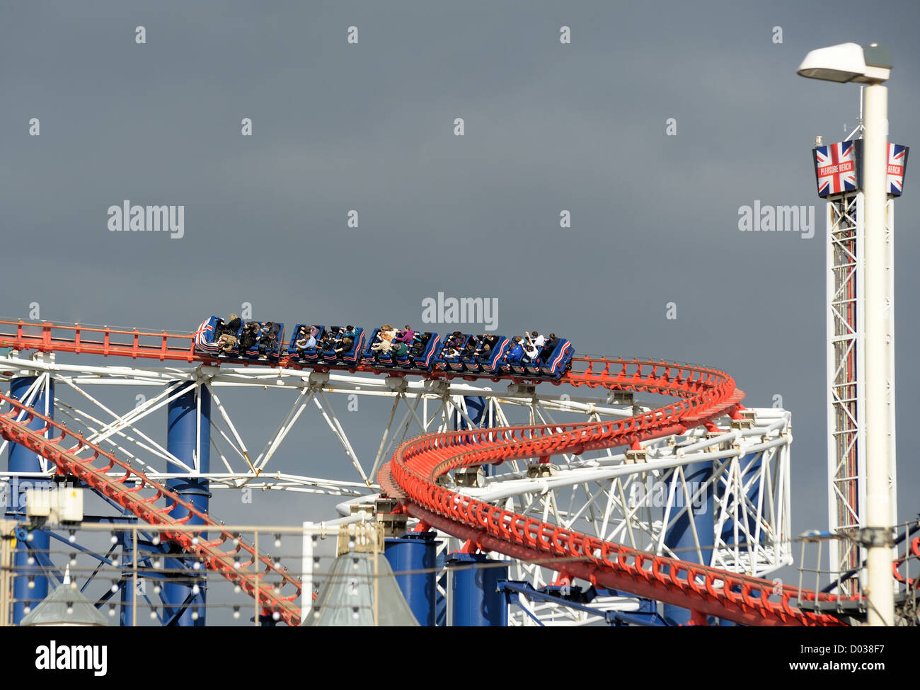 Die Big One Pepsi max ist ein Stahl Achterbahn befindet sich an der Pleasure Beach Blackpool Lancashire England uk Stockfoto