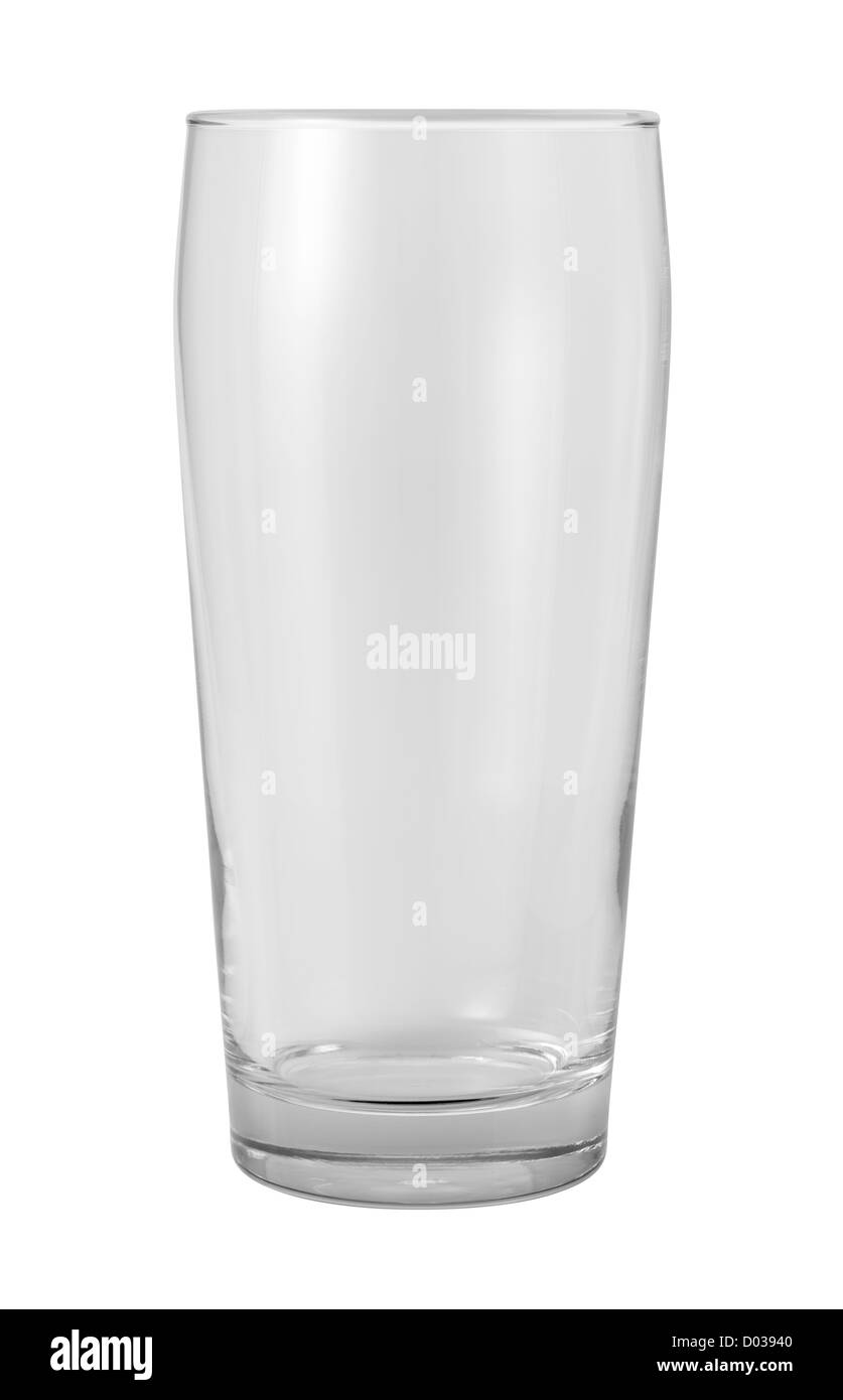 Leeres Glas isoliert auf weiss. Stockfoto