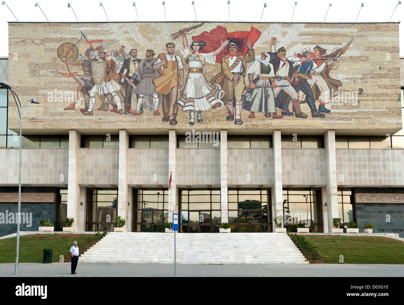 Das nationale historische Museum in Tirana, der Hauptstadt von Albanien. Stockfoto