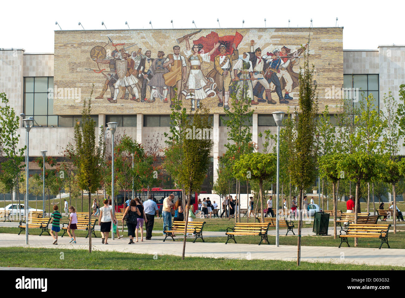 Das nationale historische Museum in Tirana, der Hauptstadt von Albanien. Stockfoto