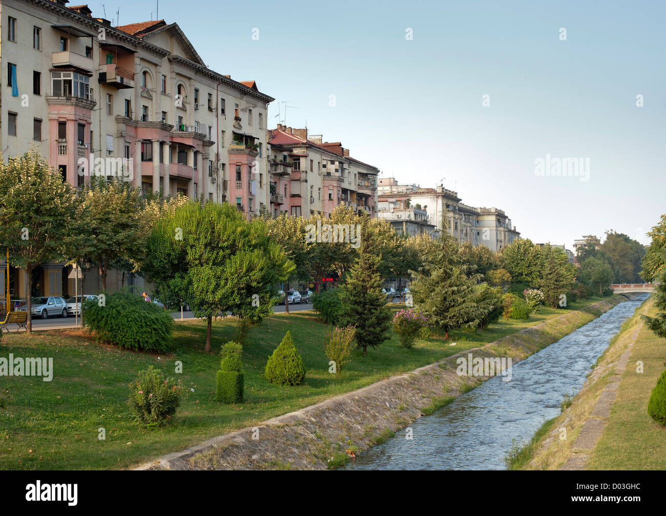 Lana "Fluss" in Tirana, der Hauptstadt von Albanien. Stockfoto