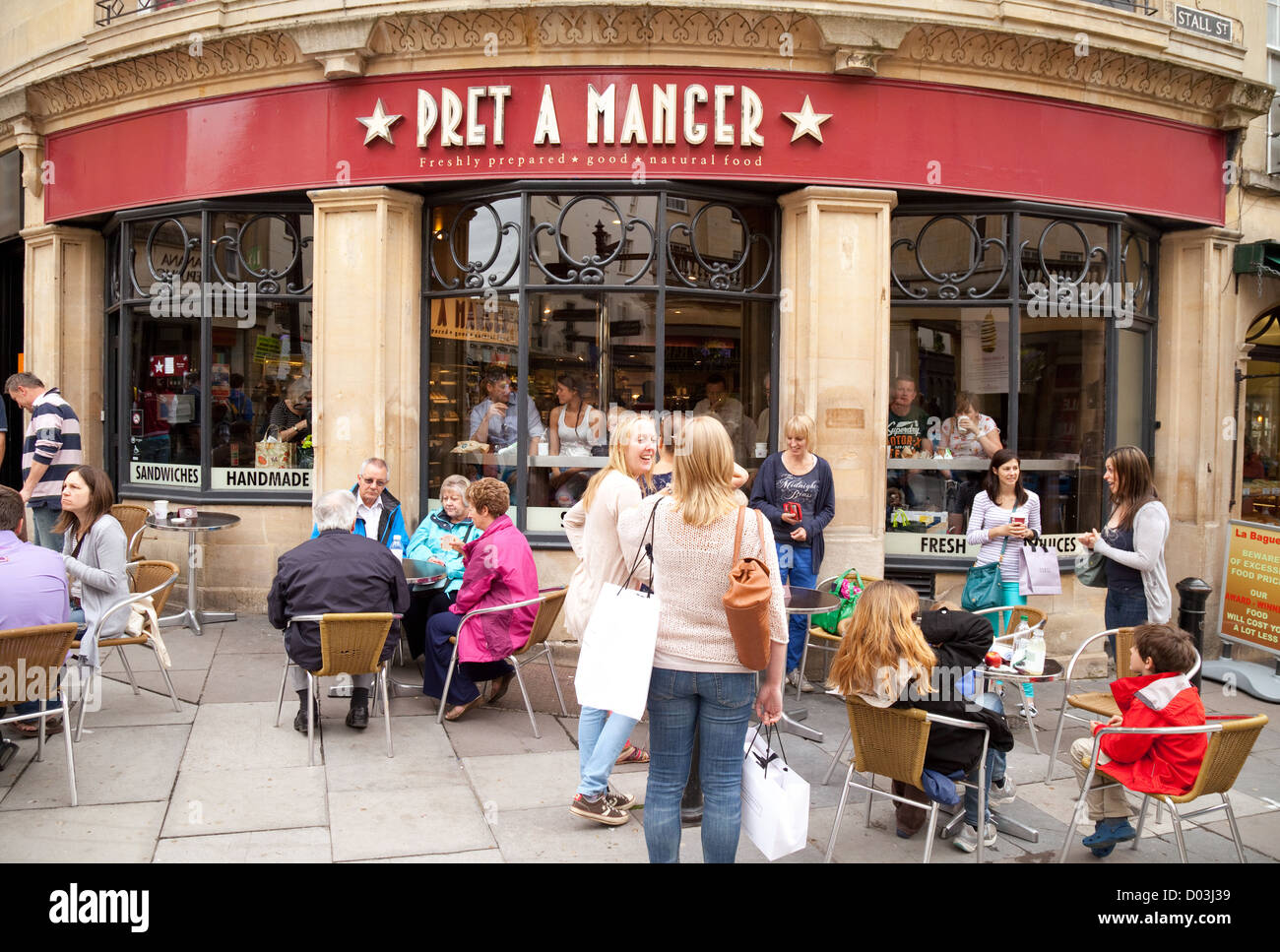 Pret eine Krippe Café Restaurant außen, Bad Somerset UK Stockfoto