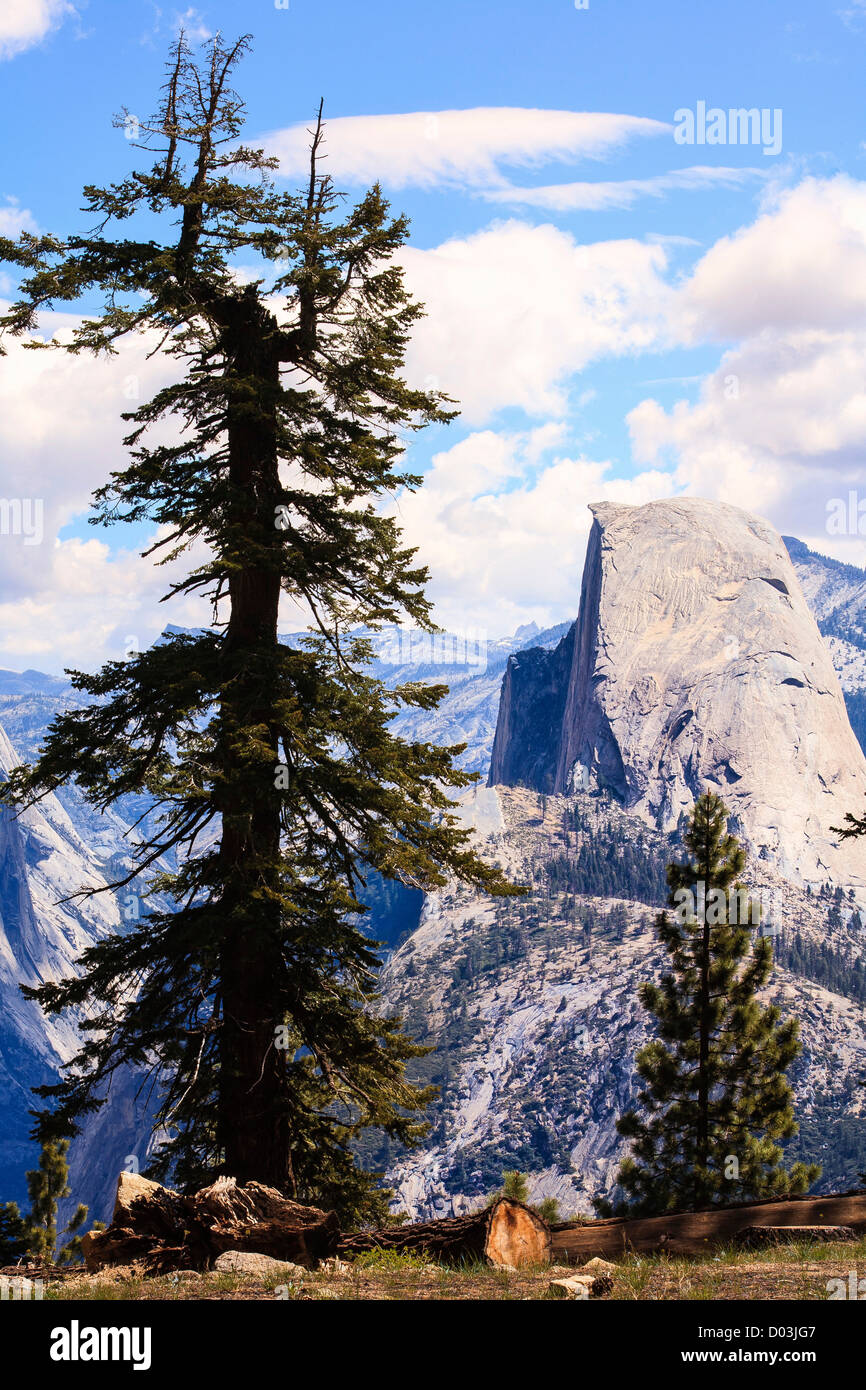 Profil des Half Dome vom Glacier Point. Yosemite, Kalifornien, USA. Stockfoto