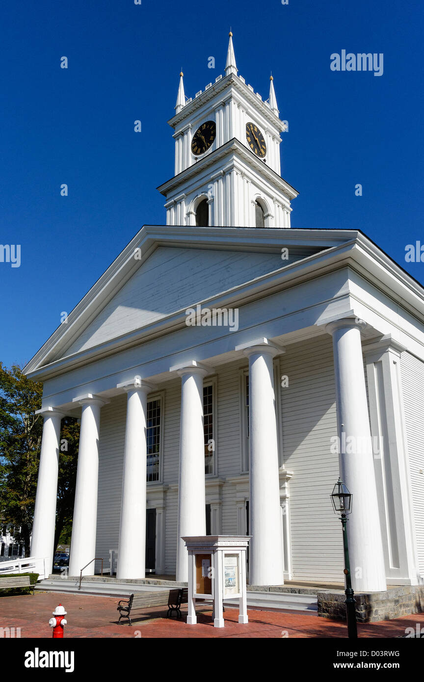 Alten Walfang Kirche, Edgartown, Martha's Vineyard, Massachusetts, USA. Circa 1843 Stockfoto