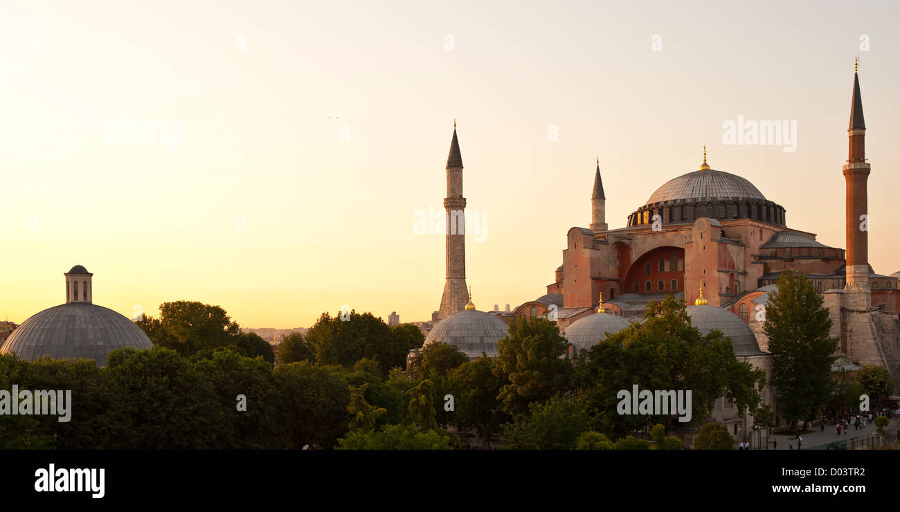 Die Hagia Sophia in der Abenddämmerung Stockfoto